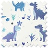 Dino Land, Blue Denim - Motorised Roman Blind